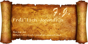 Frölich Jonatán névjegykártya